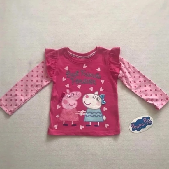 (NWT) Peppa Pig Toddler Long Sleeve Shirt in Pink, 2T - Picture 4 of 8